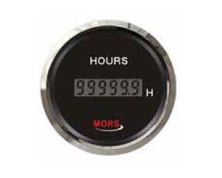 Mors - DİJİTAL MOTOR ZAMAN SAATİ 12-24V SİYAH Ø: 55 mm