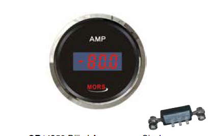 Mors - DİJİTAL AMPERMETRE 12-24V SİYAH ( ŞÖNT DAHİLDİR ) Ø: 55 mm
