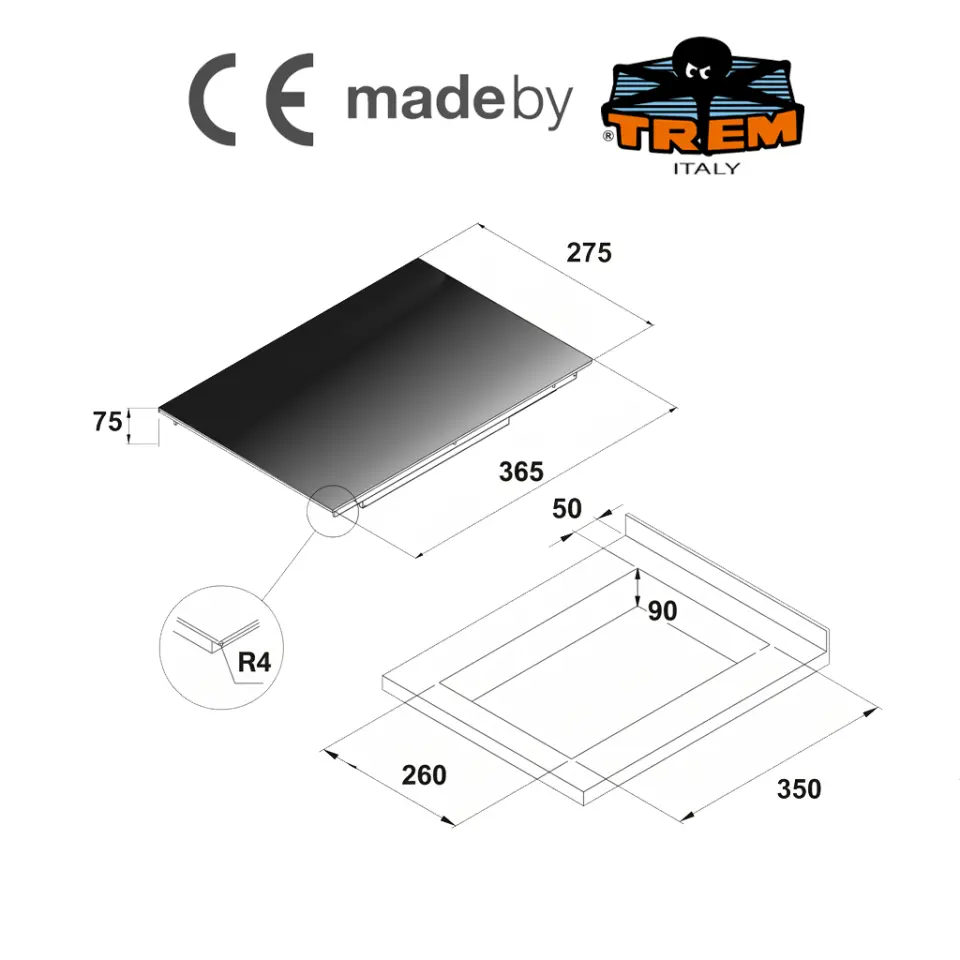 Ocean Systems / made by TREM® -  Tekli İndüksiyonlu Cam Ocak - Modern, Verimli ve Kompakt